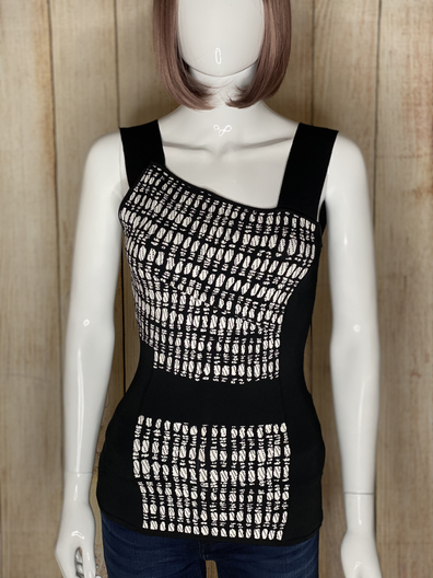 Black & White Bodycon Top